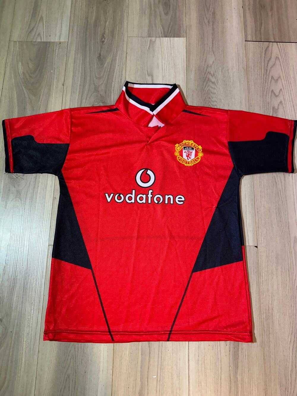 Manchester United 2002 2004 Home Jersey Beckham 7 Red Soccer Kit Size S